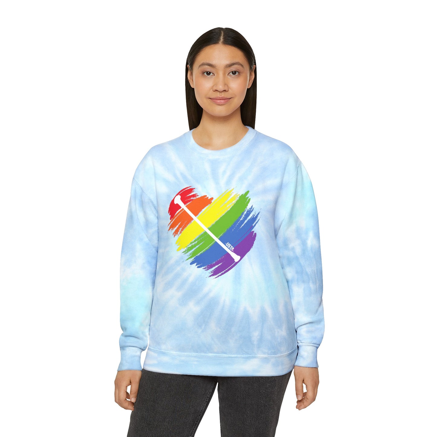 Rainbow Heart | Unisex Tie-Dye Sweatshirt